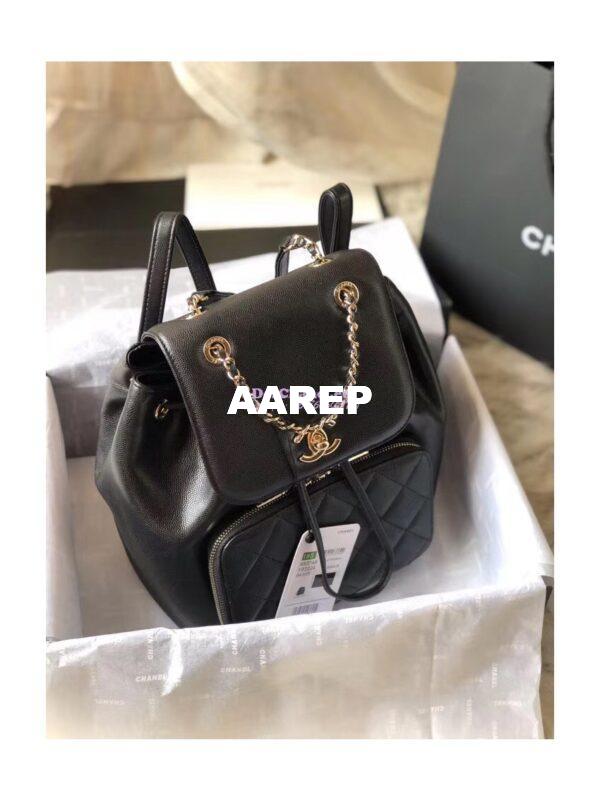 Replica Chanel Business Affinity Backpack in Grained Calfskin A93748 Black 4