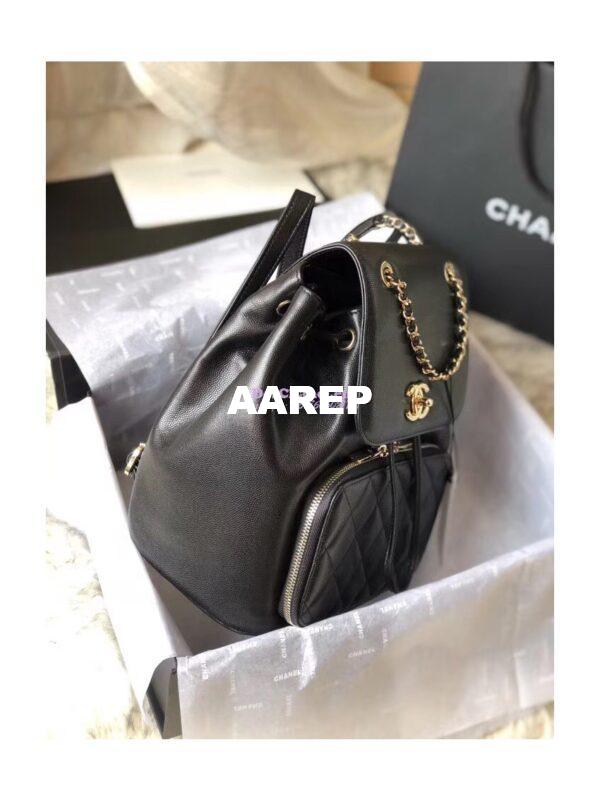 Replica Chanel Business Affinity Backpack in Grained Calfskin A93748 Black 6