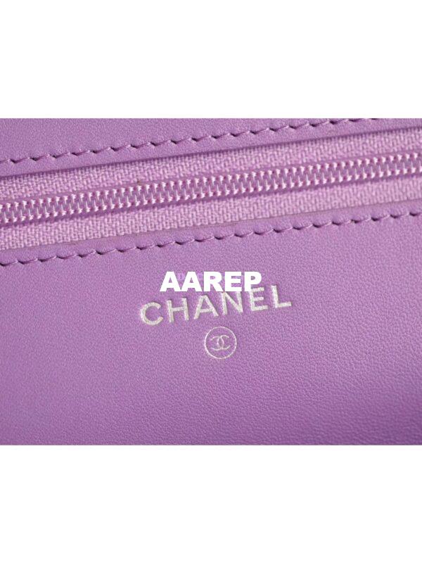 Replica Chanel Classic Lambskin Wallet On Chain WOC Purple Bag 8