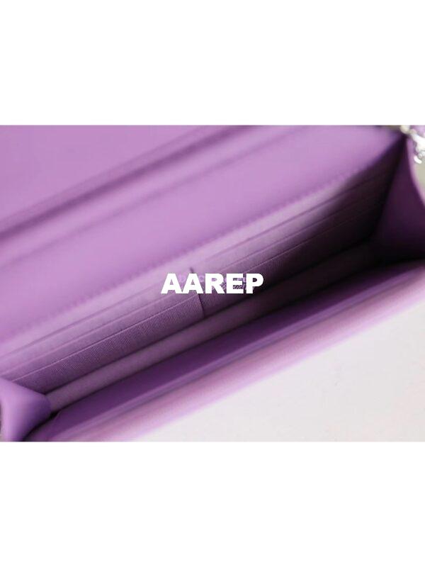 Replica Chanel Classic Lambskin Wallet On Chain WOC Purple Bag 9