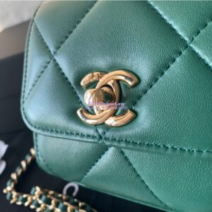 Replica Chanel Small Trendy CC Clutch Chain w Large Quilting Lambskin A81633 Green 2