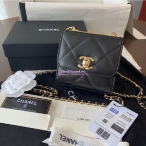 Replica Chanel Small Trendy CC Clutch Chain w Large Quilting Lambskin A81633 Black