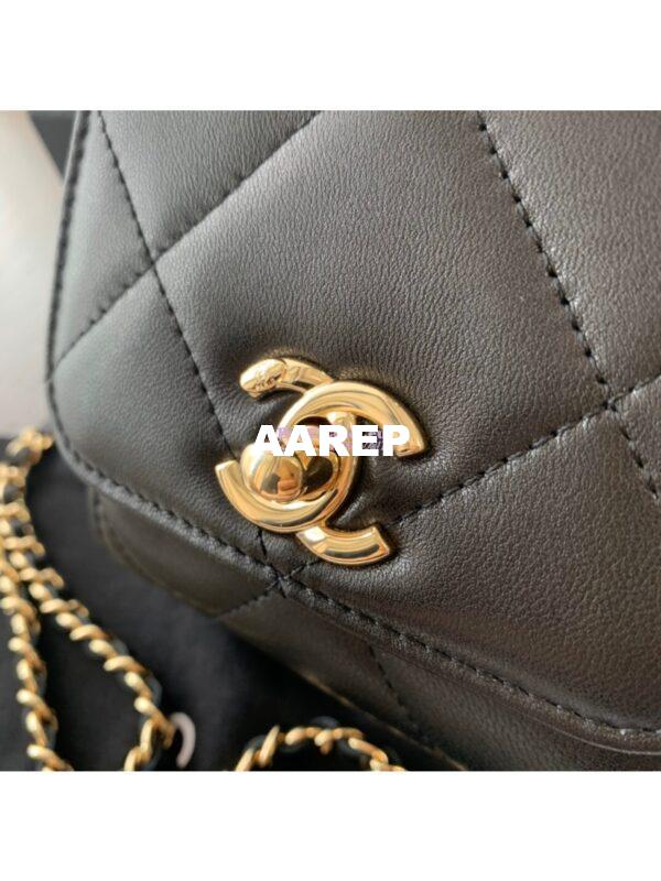 Replica Chanel Small Trendy CC Clutch Chain w Large Quilting Lambskin A81633 Black 2