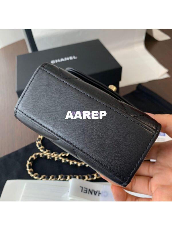 Replica Chanel Small Trendy CC Clutch Chain w Large Quilting Lambskin A81633 Black 5
