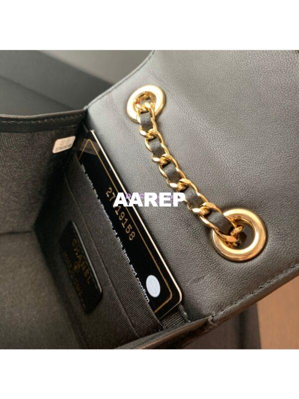 Replica Chanel Small Trendy CC Clutch Chain w Large Quilting Lambskin A81633 Black 8