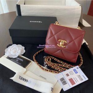 Replica Chanel Small Trendy CC Clutch Chain w Large Quilting Lambskin A81633 Burgundy