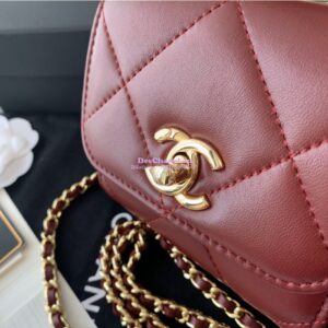 Replica Chanel Small Trendy CC Clutch Chain w Large Quilting Lambskin A81633 Burgundy 2