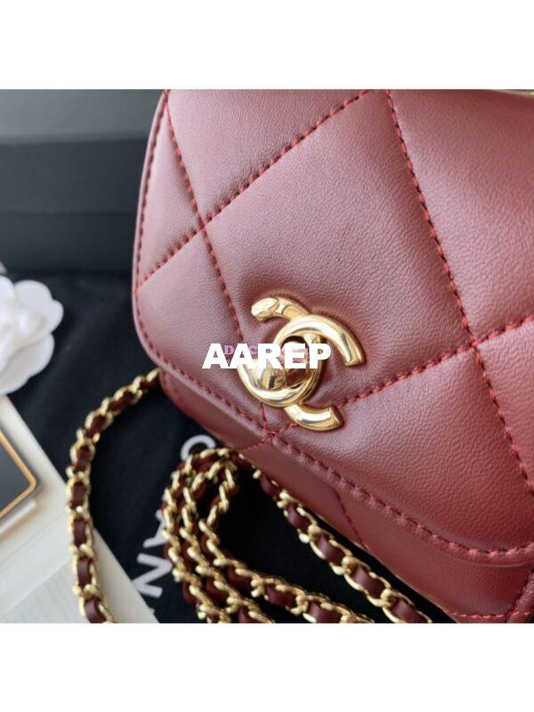 Replica Chanel Small Trendy CC Clutch Chain w Large Quilting Lambskin A81633 Burgundy 2