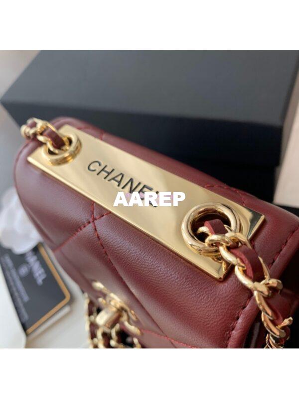 Replica Chanel Small Trendy CC Clutch Chain w Large Quilting Lambskin A81633 Burgundy 3