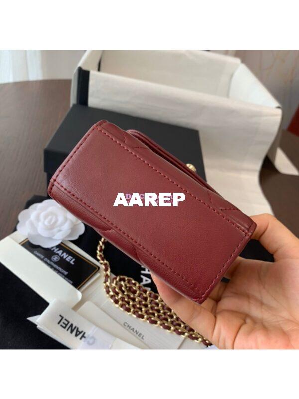 Replica Chanel Small Trendy CC Clutch Chain w Large Quilting Lambskin A81633 Burgundy 5