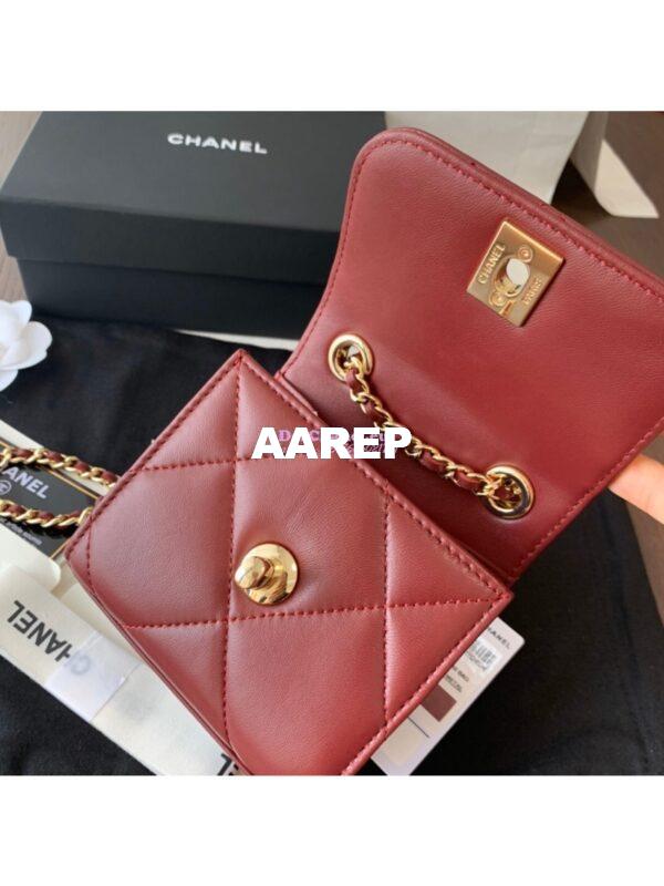Replica Chanel Small Trendy CC Clutch Chain w Large Quilting Lambskin A81633 Burgundy 7