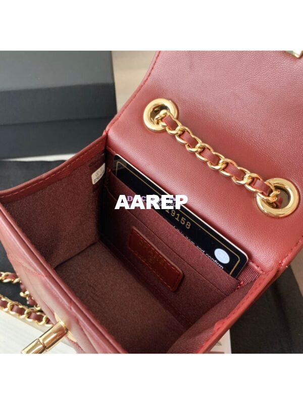 Replica Chanel Small Trendy CC Clutch Chain w Large Quilting Lambskin A81633 Burgundy 8