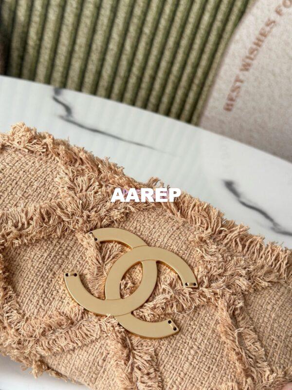 Replica Chanel Vintage Small Tweed Fringe Crochet Nature Flap Bag 5