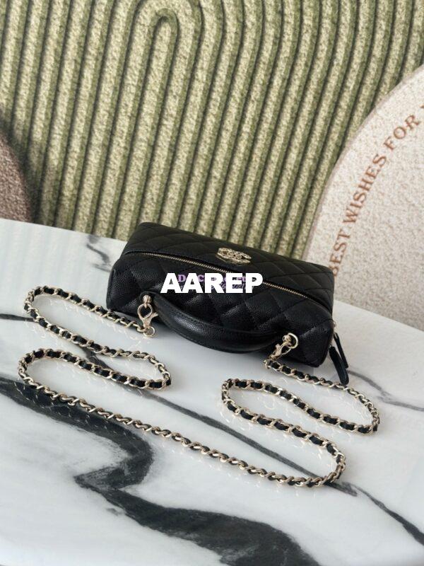 Replica Chanel 25C Exclusive Limited Edition Long Vanity With Chain Grained Calfskin with Heart Logo AP4531 Black 6