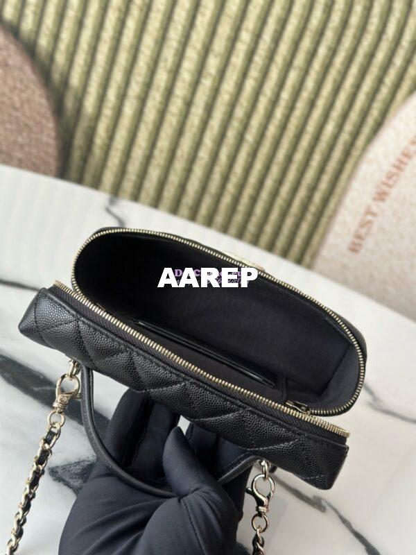 Replica Chanel 25C Exclusive Limited Edition Long Vanity With Chain Grained Calfskin with Heart Logo AP4531 Black 7