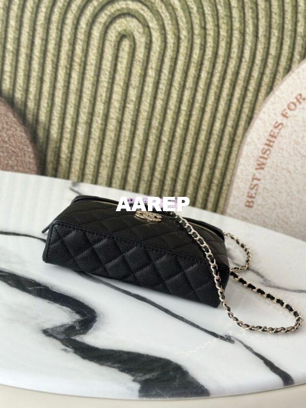 Replica Chanel 25C Exclusive Limited Edition Long Vanity With Chain Grained Calfskin with Heart Logo AP4531 Black 9
