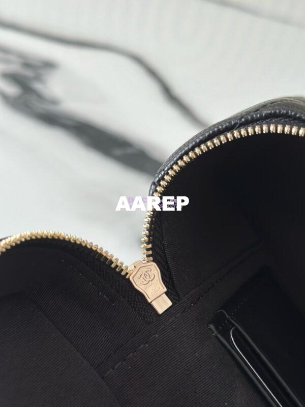 Replica Chanel 25C Exclusive Limited Edition Long Vanity With Chain Grained Calfskin with Heart Logo AP4531 Black 11