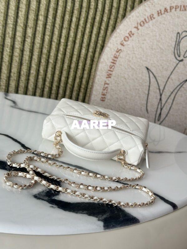 Replica Chanel 25C Exclusive Limited Edition Long Vanity With Chain Grained Calfskin with Heart Logo AP4531 White 6