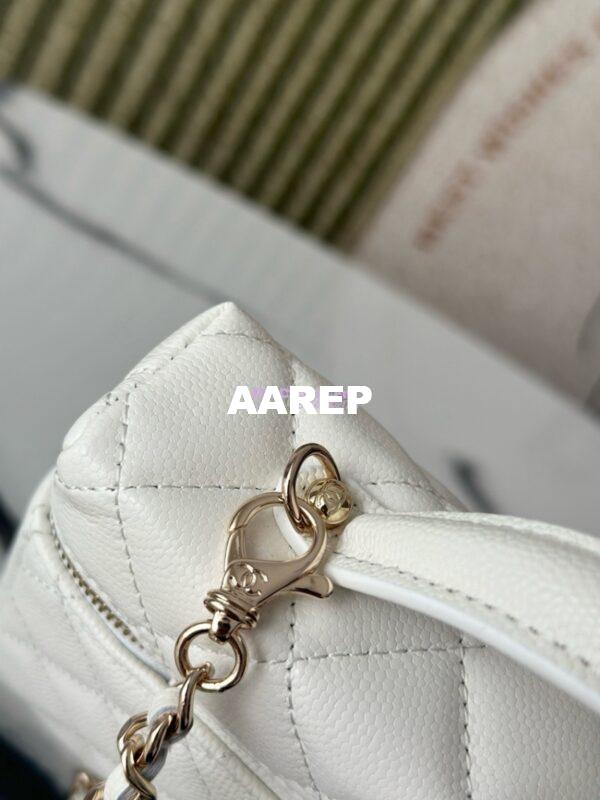 Replica Chanel 25C Exclusive Limited Edition Long Vanity With Chain Grained Calfskin with Heart Logo AP4531 White 7