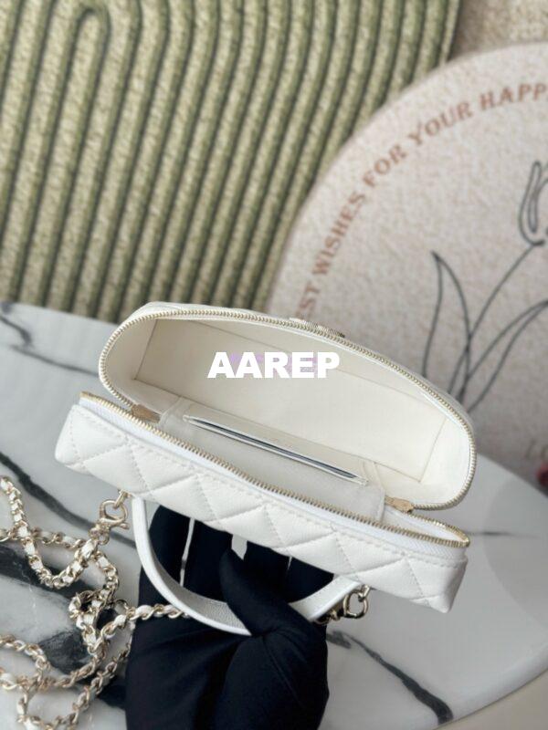 Replica Chanel 25C Exclusive Limited Edition Long Vanity With Chain Grained Calfskin with Heart Logo AP4531 White 9