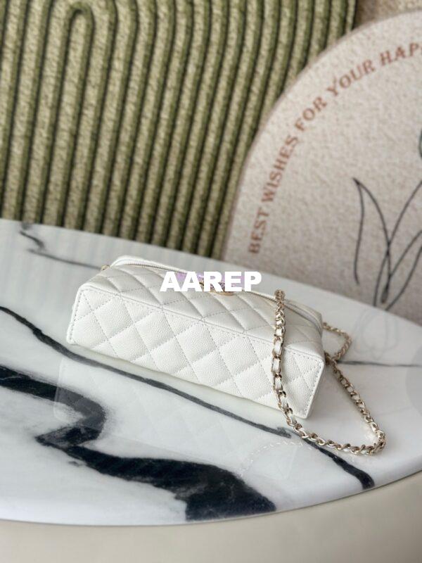 Replica Chanel 25C Exclusive Limited Edition Long Vanity With Chain Grained Calfskin with Heart Logo AP4531 White 10