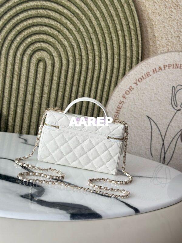 Replica Chanel 25C Exclusive Limited Edition Long Vanity With Chain Grained Calfskin with Heart Logo AP4531 White 11