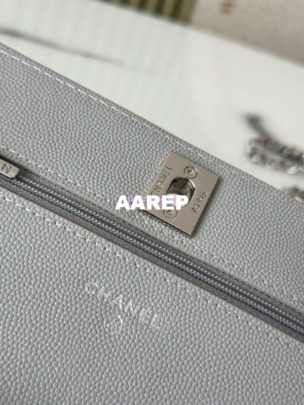 Replica Chanel SS25 Wallet On Chain with Top Handle Bag Metal Resin AP4497 Grey 9