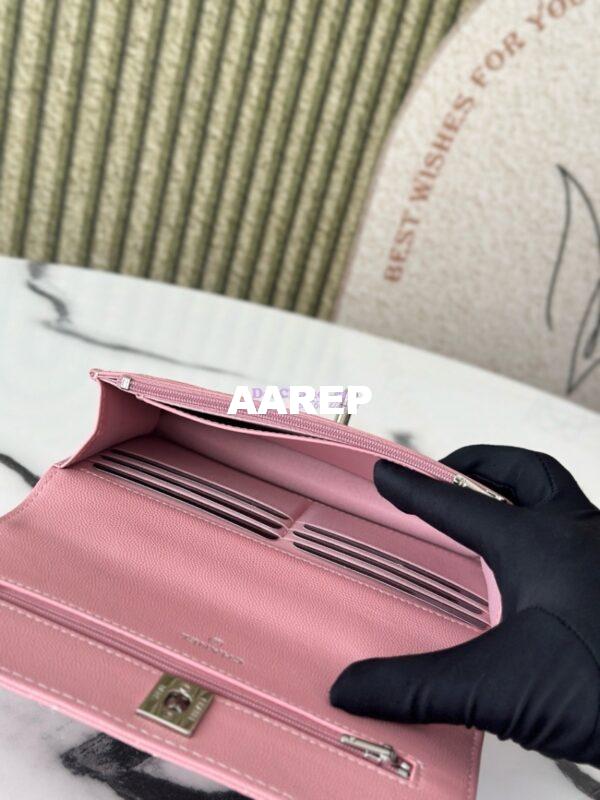 Replica Chanel SS25 Wallet On Chain with Top Handle Bag Metal Resin AP4497 Pink 8