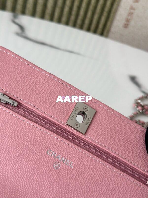 Replica Chanel SS25 Wallet On Chain with Top Handle Bag Metal Resin AP4497 Pink 9
