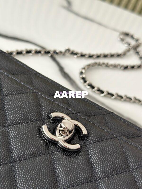 Replica Chanel SS25 Wallet On Chain with Top Handle Bag Metal Resin AP4497 Black 6