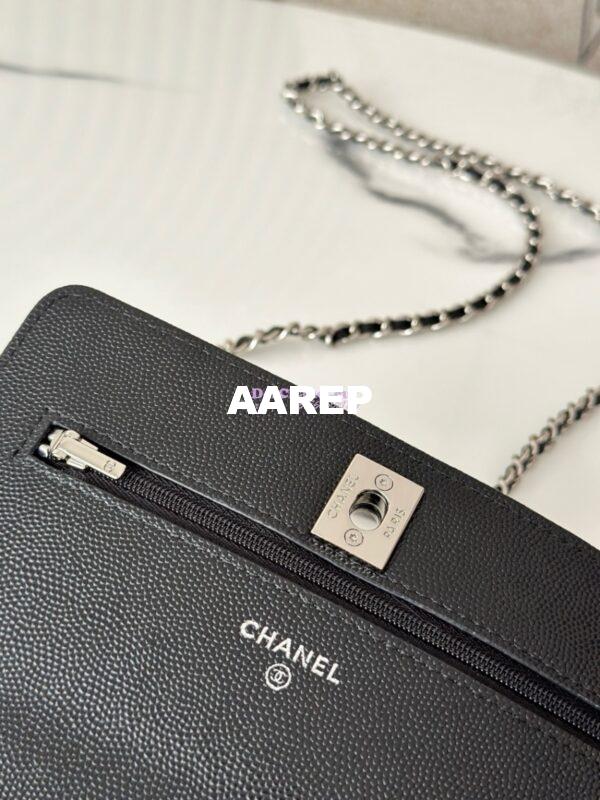 Replica Chanel SS25 Wallet On Chain with Top Handle Bag Metal Resin AP4497 Black 8