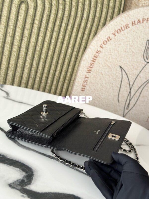 Replica Chanel SS25 Wallet On Chain with Top Handle Bag Metal Resin AP4497 Black 9