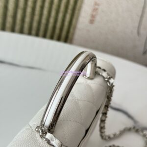 Replica Chanel SS25 Wallet On Chain with Top Handle Bag Metal Resin AP4497 White 2