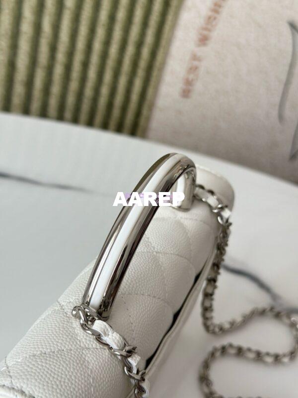 Replica Chanel SS25 Wallet On Chain with Top Handle Bag Metal Resin AP4497 White 4
