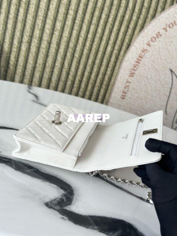 Replica Chanel SS25 Wallet On Chain with Top Handle Bag Metal Resin AP4497 White 7