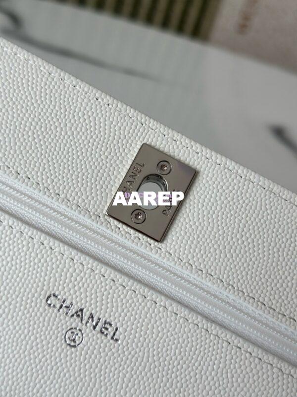 Replica Chanel SS25 Wallet On Chain with Top Handle Bag Metal Resin AP4497 White 8