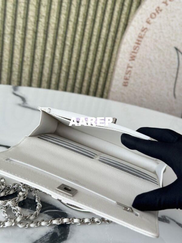 Replica Chanel SS25 Wallet On Chain with Top Handle Bag Metal Resin AP4497 White 9