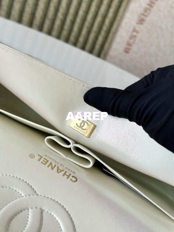 Replica Chanel CF 1112 Classic Flap CF Bag in Iridescent Lambskin White 10