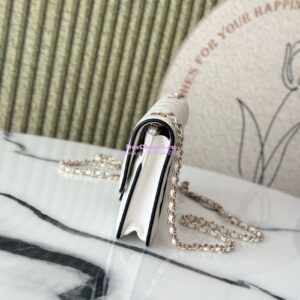 Replica Chanel SS25 CC Enamel Wallet On Chain WOC in Lambskin AP4511 White 2