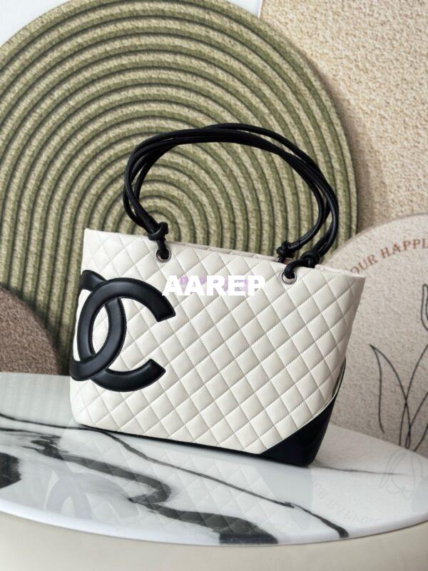 Replica Chanel Vintage Large Cambon Tote Bag Limited Edition  White 3