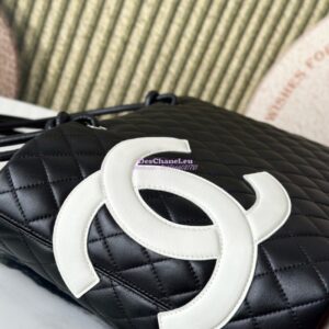 Replica Chanel Vintage Large Cambon Tote Bag Limited Edition Black White 2