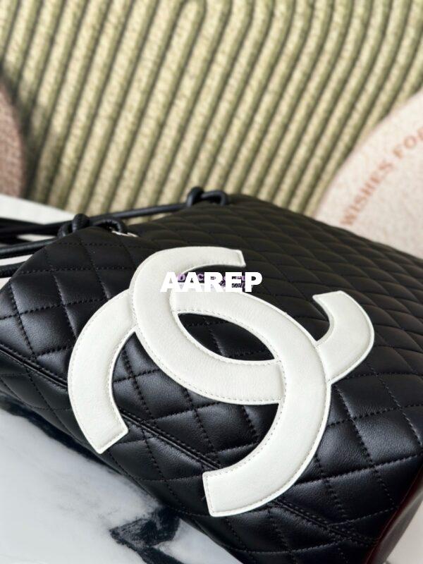 Replica Chanel Vintage Large Cambon Tote Bag Limited Edition Black White 4
