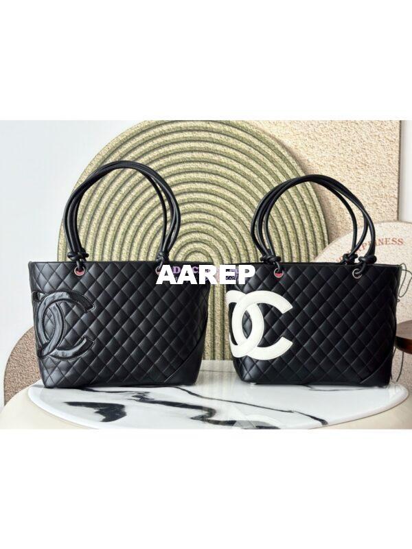 Replica Chanel Vintage Large Cambon Tote Bag Limited Edition Black 3