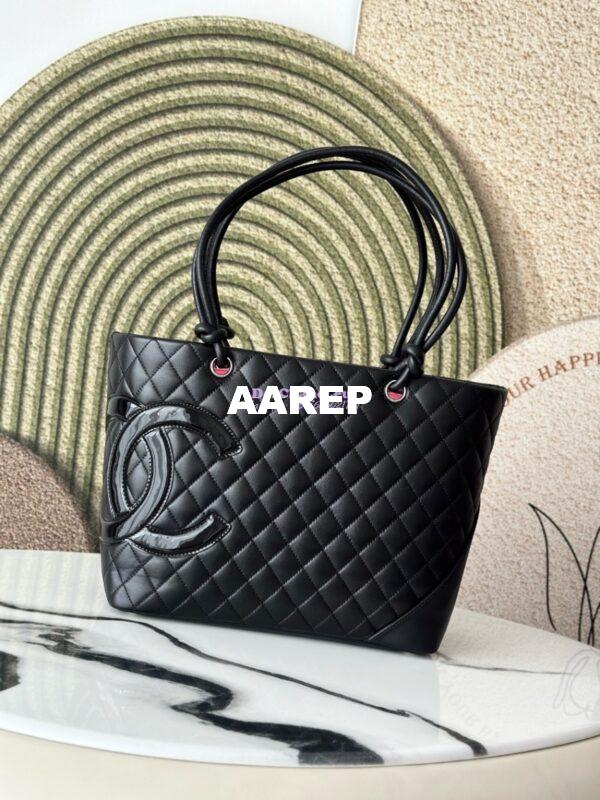 Replica Chanel Vintage Large Cambon Tote Bag Limited Edition Black 4