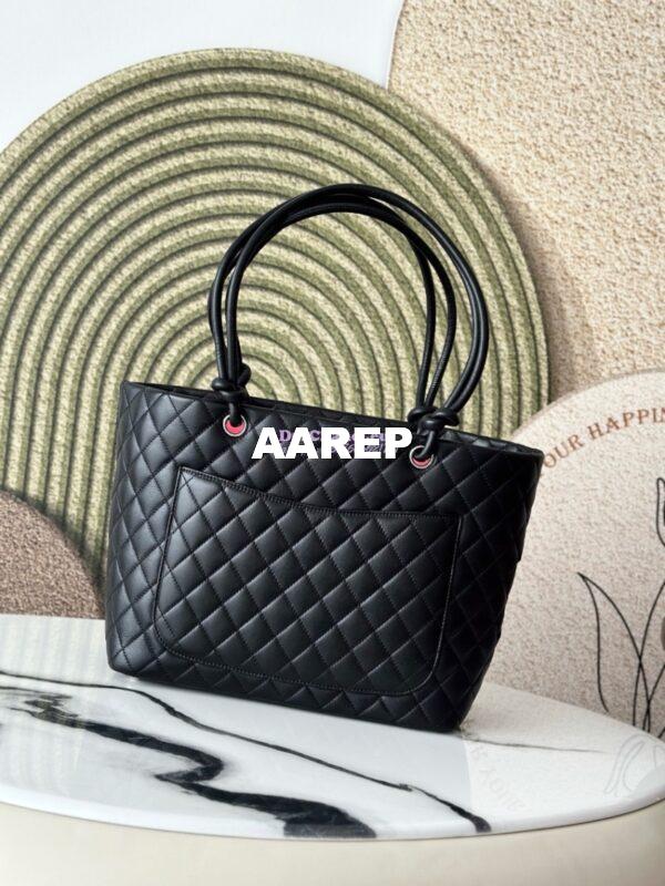 Replica Chanel Vintage Large Cambon Tote Bag Limited Edition Black 12