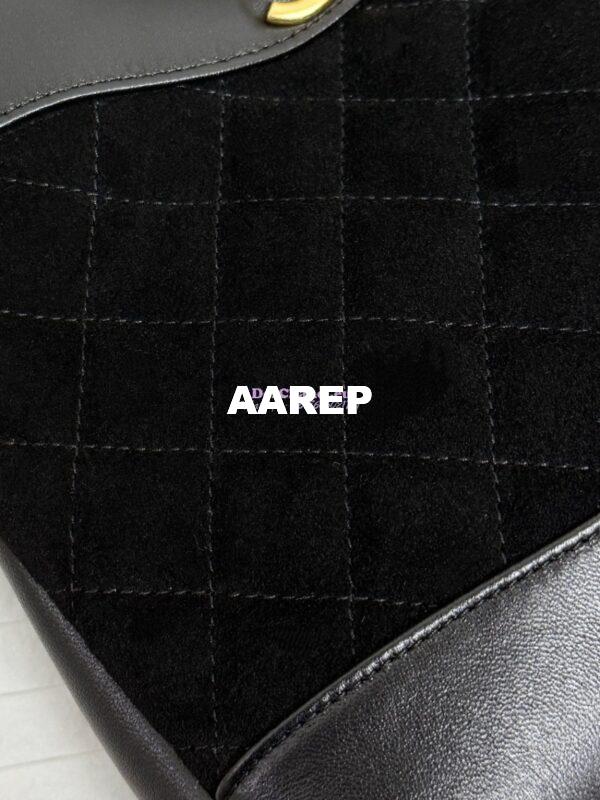 Replica Chanel Medium 31 Shopping Bag in Shiny Lambskin and Suede Goatskin AS4853 Black 5