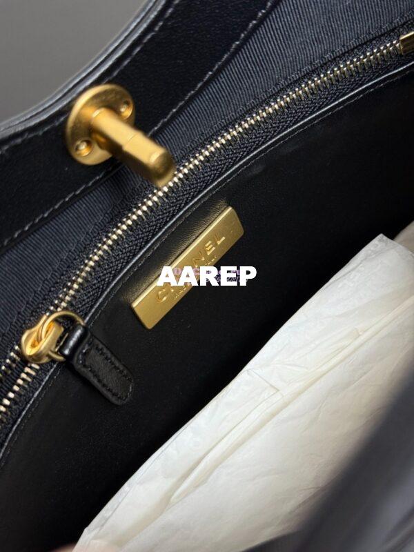 Replica Chanel Medium 31 Shopping Bag in Shiny Lambskin and Suede Goatskin AS4853 Black 9