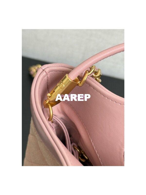 Replica Chanel Medium 31 Shopping Bag in Shiny Lambskin and Suede Goatskin AS4853 Pink 9