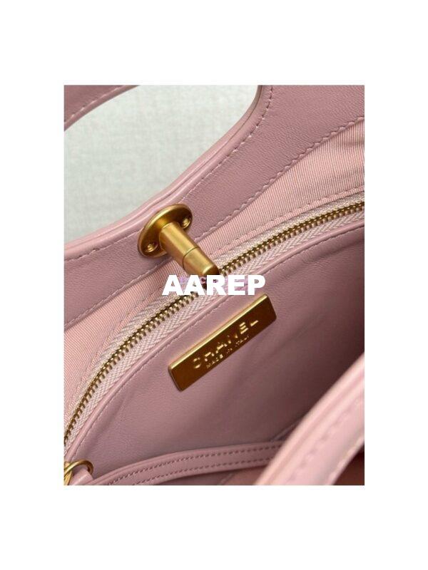 Replica Chanel Medium 31 Shopping Bag in Shiny Lambskin and Suede Goatskin AS4853 Pink 10