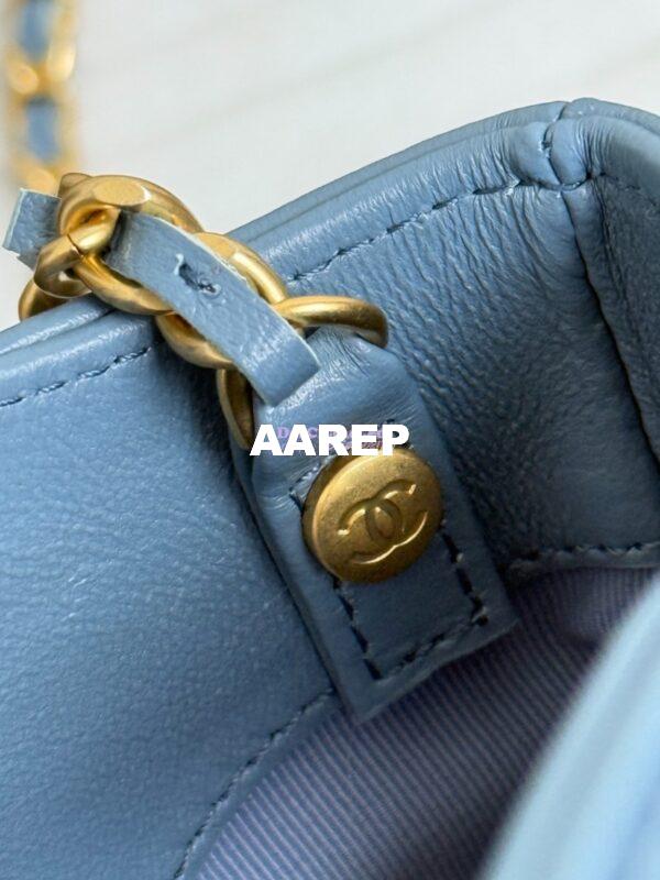 Replica Chanel 31 Mini Shopping Bag Chain Clutch Shiny Lambskin and Suede Goatskin &Gold-Tone Metal AS3656 Blue 7